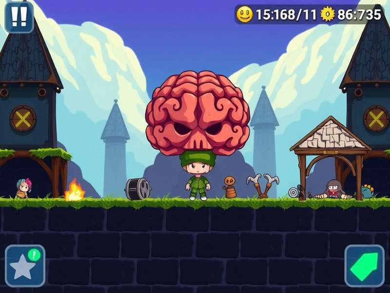 A person playing a brain puzzle game on a mobile phone, looking intensely focused