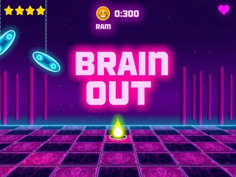 Brain Out game play screenshot showing a tricky puzzle level with colorful interface