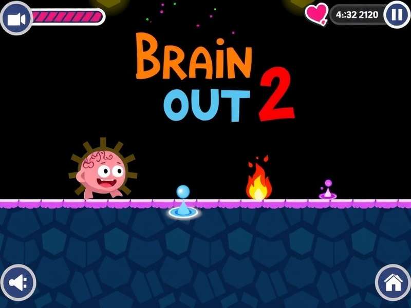 Brain Out 2 game poster showing creative puzzle levels with brain character