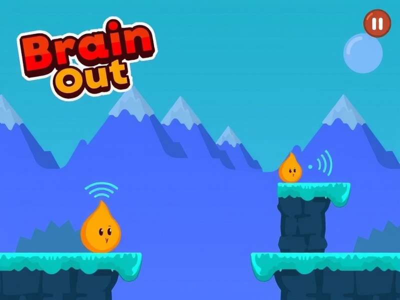 Brain Out puzzle game screenshot showing tricky brain teaser level with colorful interface