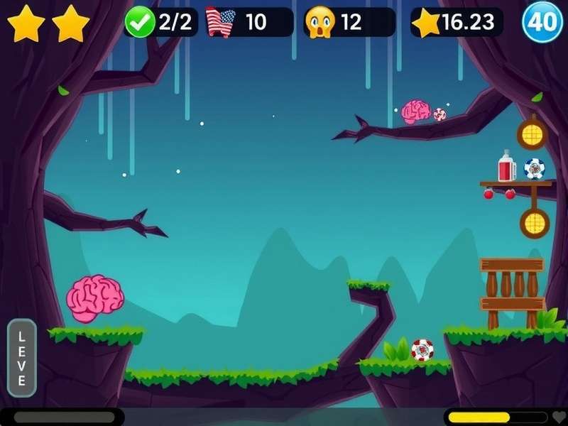 Brain Out Game Level 40 puzzle screenshot with neon brain illustration